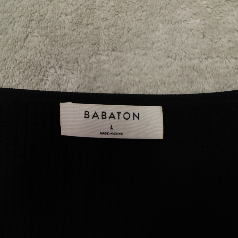 Babaton Aritizia Black Ribbed Long Sleeve Shirt size Large Squareneck
Sweetheart - Picture 3 of 9